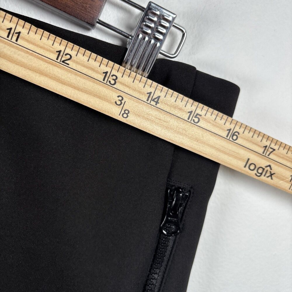 HFX Winter Tech Pants Womens L Black Fleece Lined Stretch Zip Pocket Pull On - Picture 7 of 11